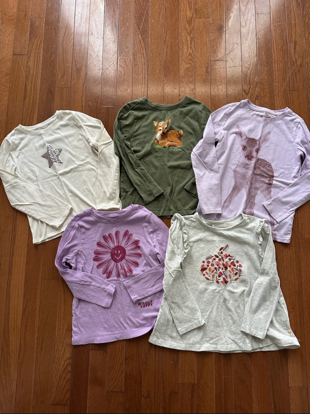 Little girl long sleeved tops, size 6